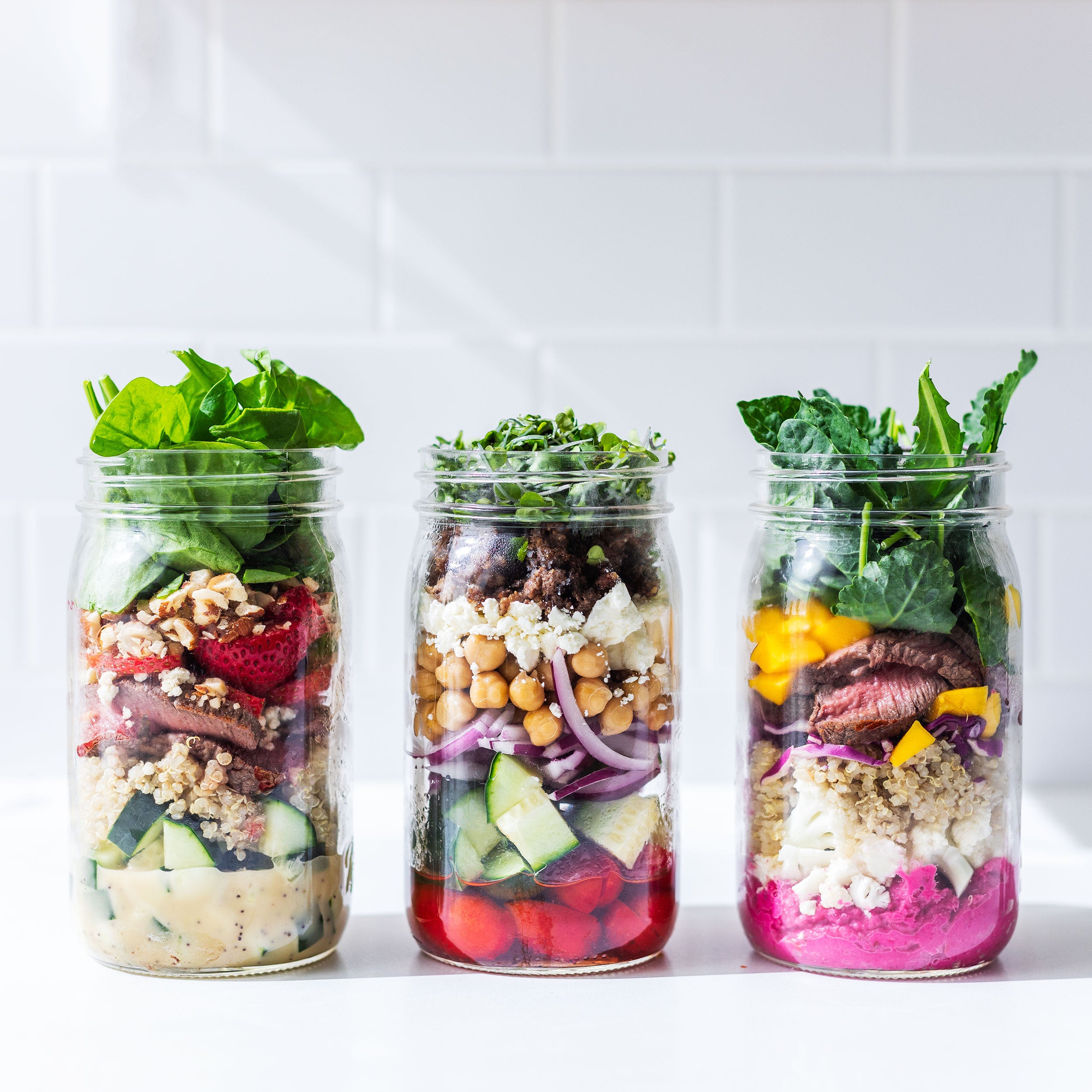 Healthy Mason Jar Salads - Mason Jar Lunches - Mason Jar Salad Recipes - Pre