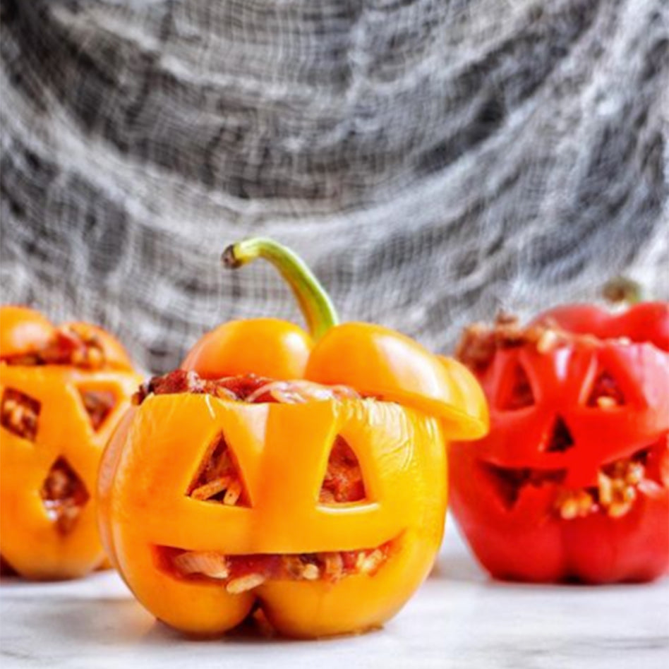 Stuffed Halloween Peppers - Pre