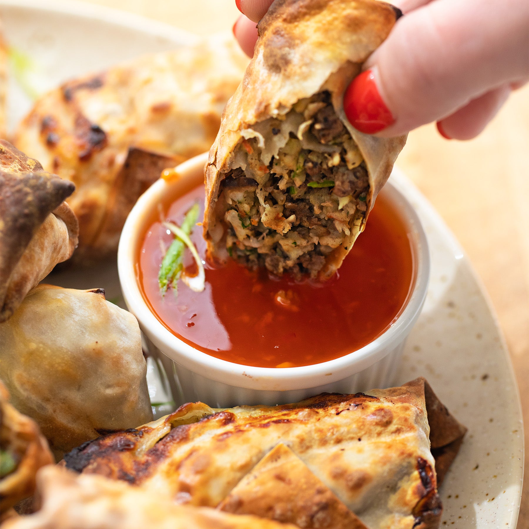 Air Fryer Egg Rolls {with Shrimp} - Belly Full